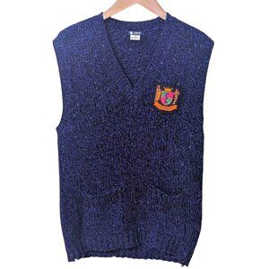 Esprit Sweater Vest Vintage Patch Crest‎ Heritagecore Preppy Academia 80's
